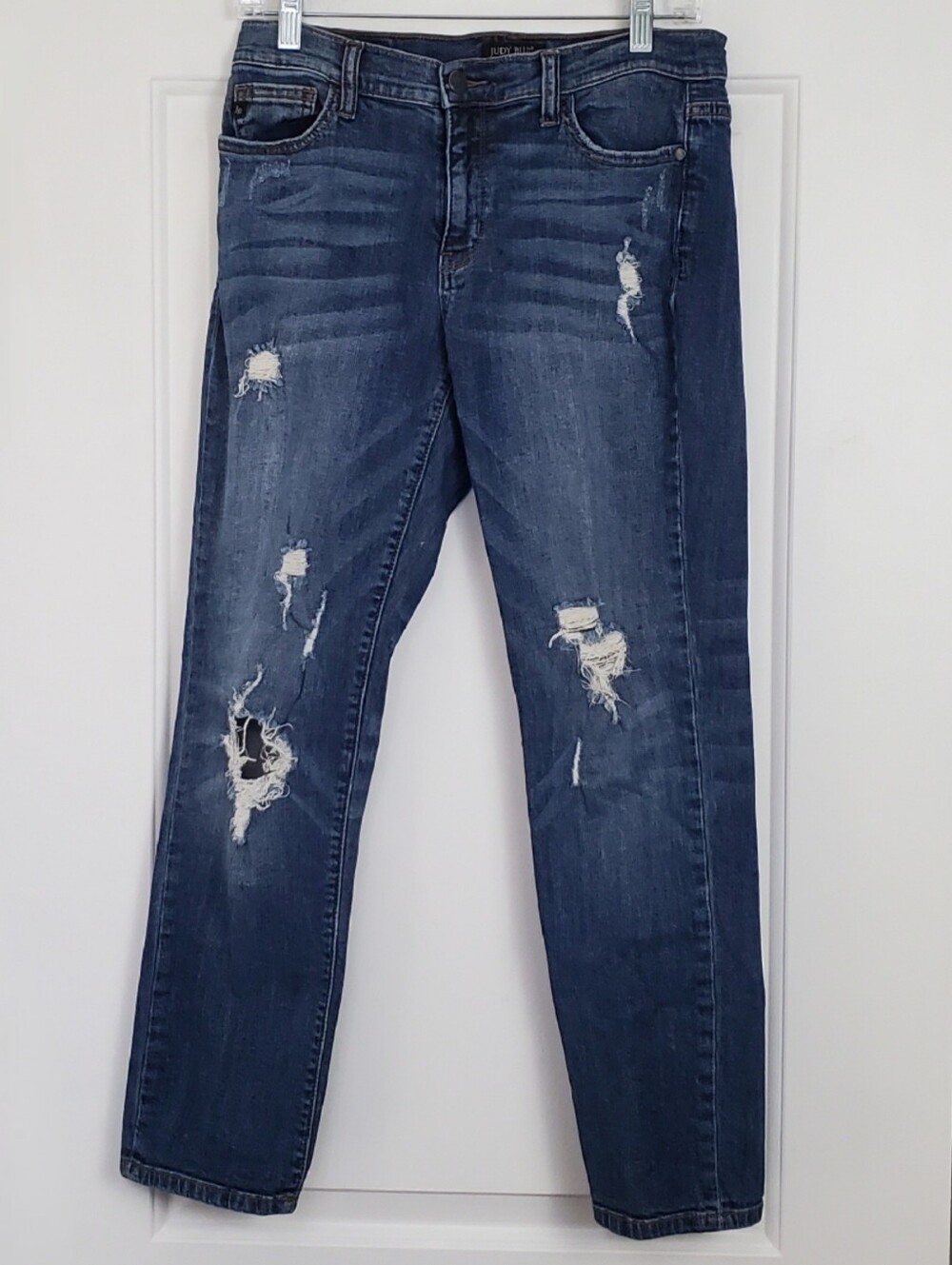 Judy Blue Womens Distressed Skinny Boyfriend Denim Jeans - Size 9/29 - GUC